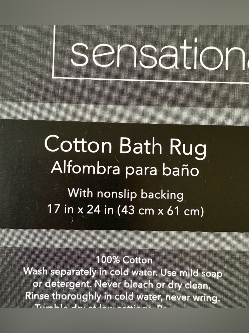 Sensational Bath Plush Two-Tone Aqua and Cream Bath Mat - Picture 6 of 9
